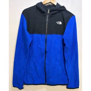 The North Face Glacier Full-Zip Hoodie Boys Blue Black Fleece Outdoor XL 18/20